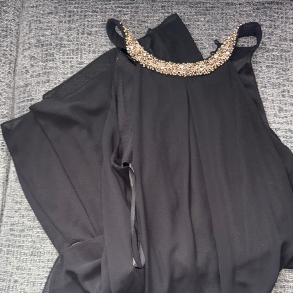 BCX Black Dress with Gold Accent